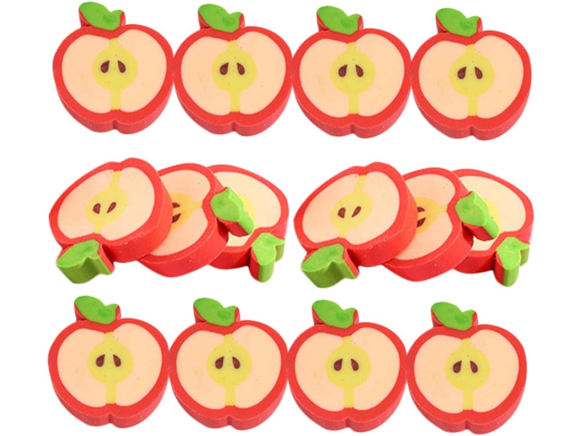 Pacote com 100 Borrachas de Tpr Fofas em Formato Frutas Miniatura, Fáceis Usar, para Meninos, Meninas e Crianç