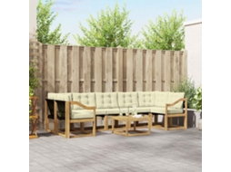 Vidaxl Conjunto De Sofás Para Exterior 8 Unid. Branco E Creme