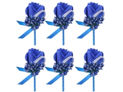 Peças De Rosas Artificiais, Dama De Honra, Corpete De Noiva E Noivo, Homens Para Festa De Casamento, Baile Ehstmind (tesouro Azul)