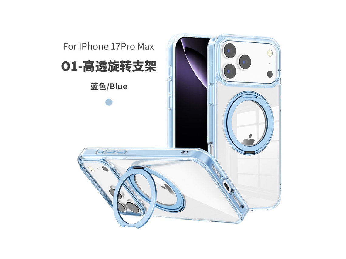 Suporte Para Celular Capa Protetora Magnética Giratória Transparente Adequada Para Iphone14plus Branco