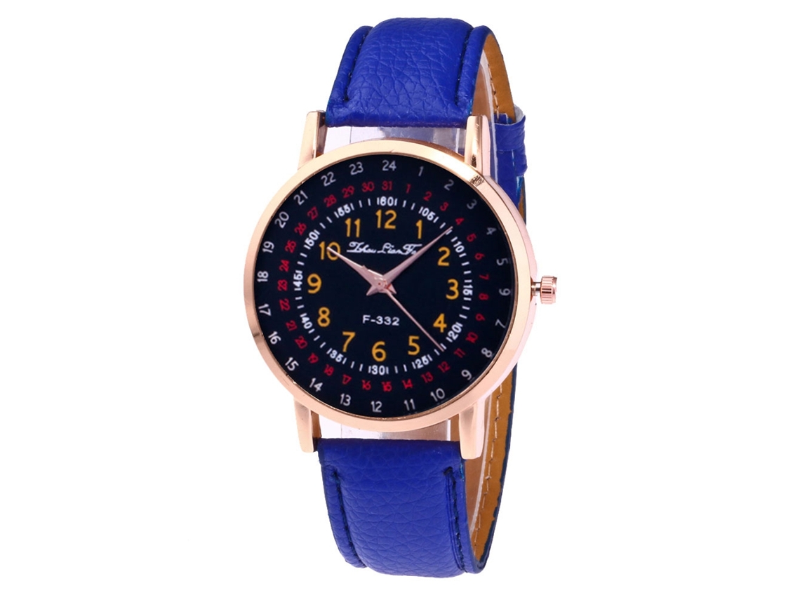 Relógio masculino Zhoulianfa, analógico, de quartzo, com pulseira de couro PU (azul royal)