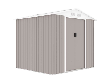 Abrigo De Jardim Em Metal 4,07 M² 213 X 191 X 195 Cm Mars Kit De Ancoragem Incluído, 2 Portas Deslizantes Taupe Archer