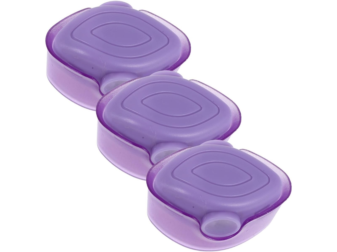 Conjunto de 3 pinças de maquiagem portáteis Ovais com cerdas para rosto e corpo.