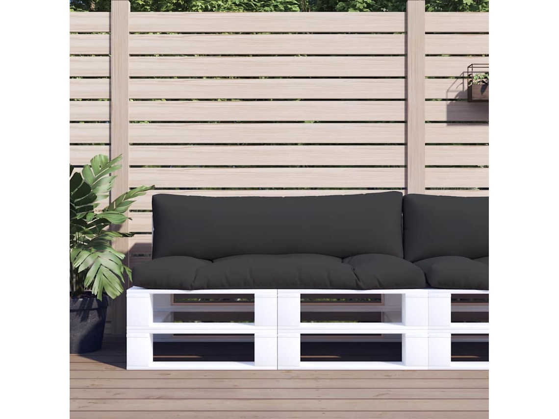 Vidaxl Almofadões De Paletes 2 Pcs Tecido Preto