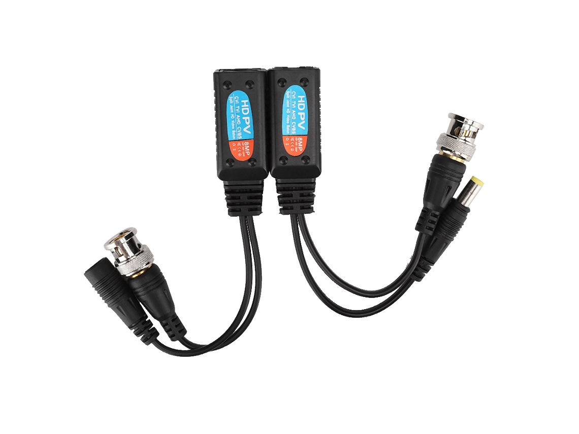 Balun Transceptor De Vídeo E Potência 8mp Cvi/ahd/tvi/cvbs 12‑48v Transmissor De Par Torcido