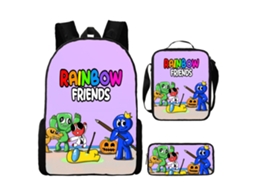 Conjunto De Mochila Infantil Com Estampa De Arco-íris E Três Peças: Mochila, Mochila De Refeição A Tiracolo E Estojo, Modelo 9