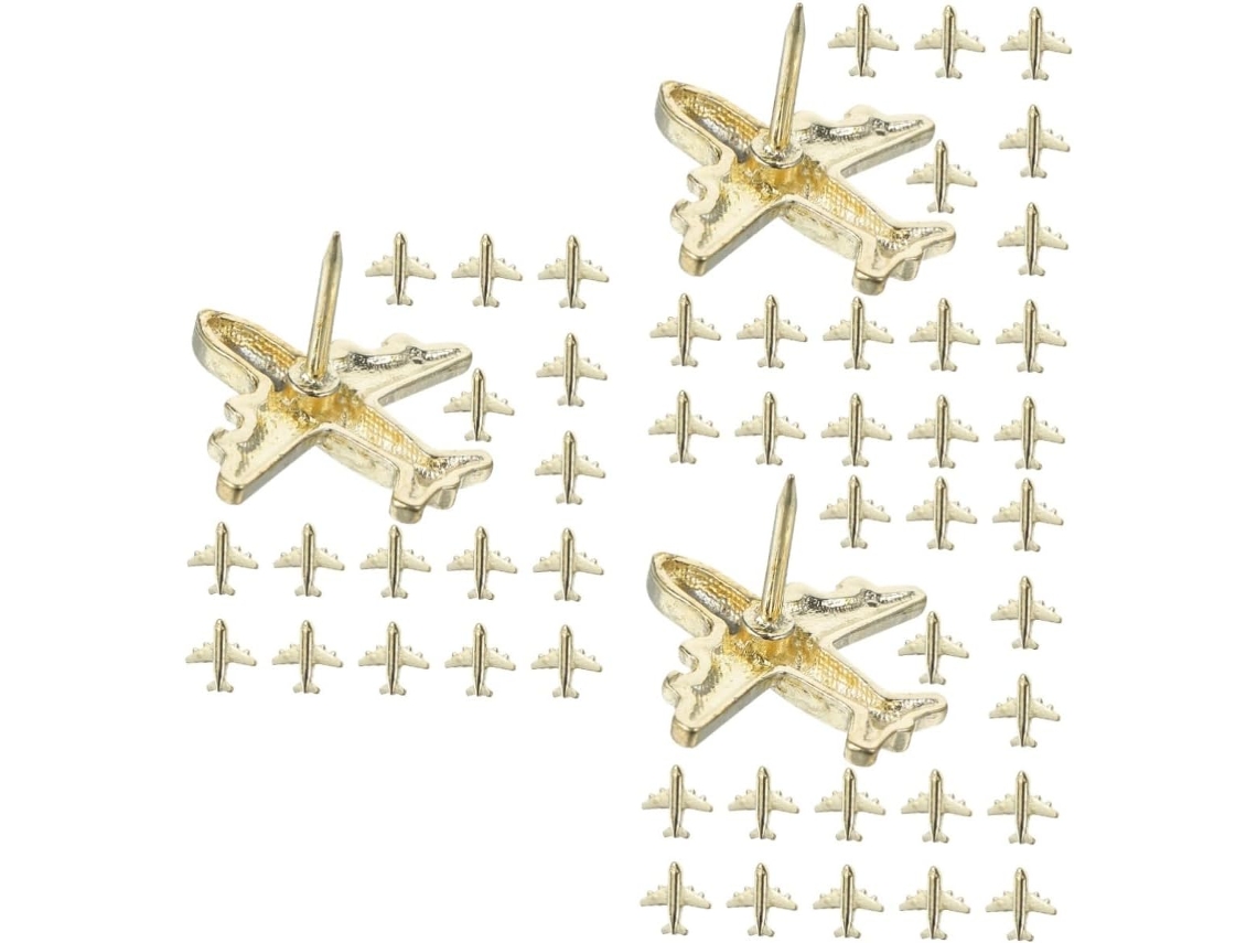 Conjunto De 3 Tachinhas Metal Reforçadas Em Formato Avião Para