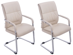 Conjunto de 2 cadeiras cantilever XXL Anubis em imitação de pele creme CLP