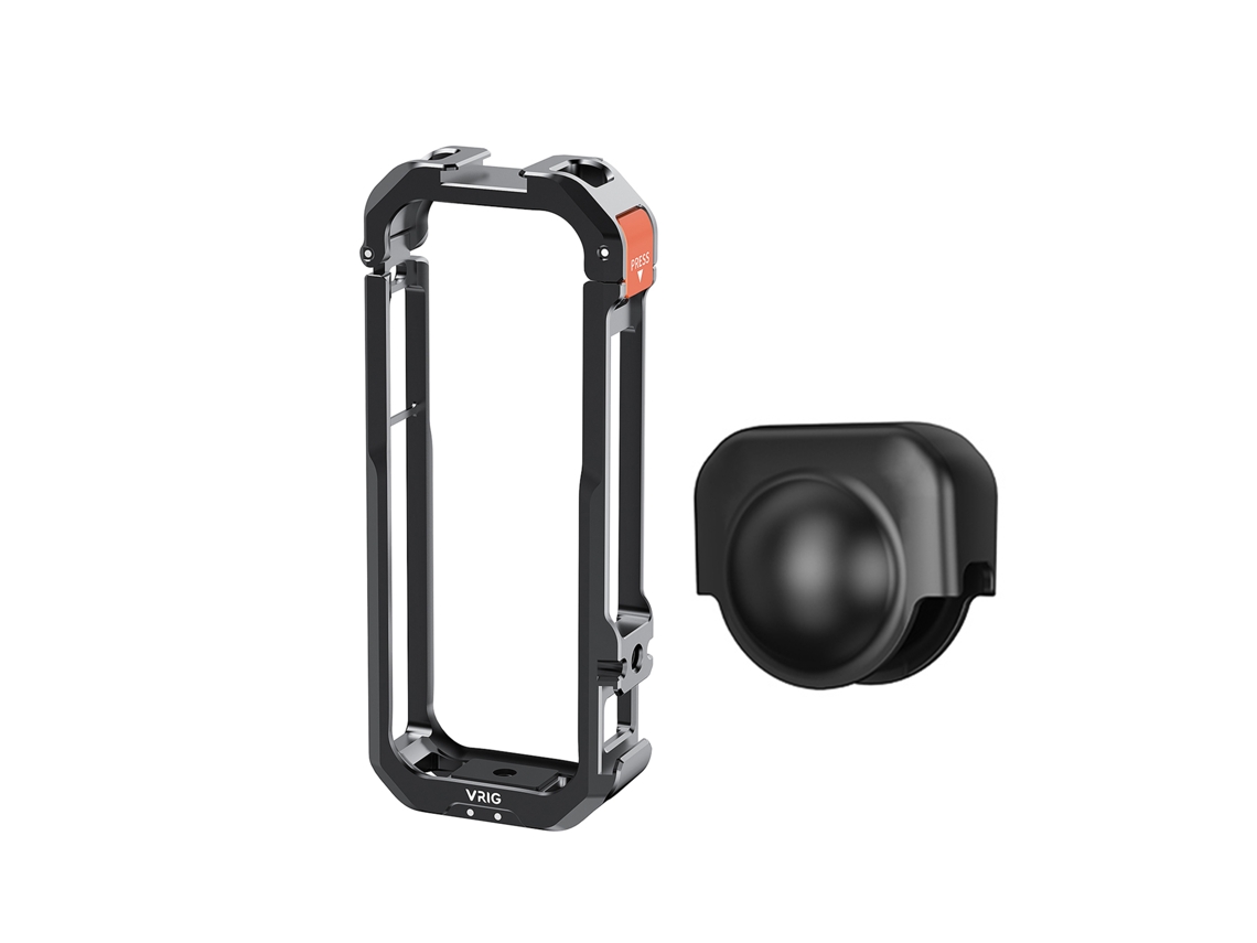 Caja De Cámara Panorámica De Aleación De Aluminio Con 2 Cold Shoe Para Insta360 X4 Marco Protector Metal Accesorios Vlog