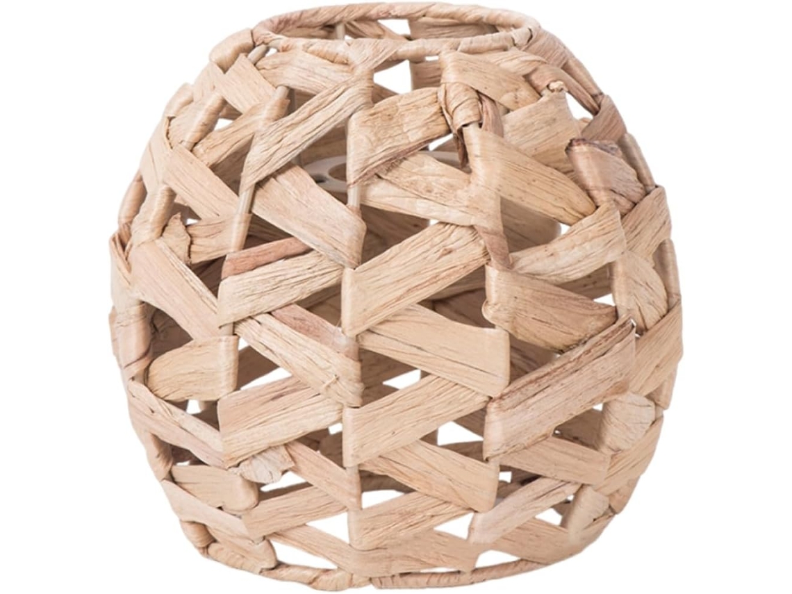 Luminária Pendente Decorativa em Estilo Rústico, Tamanho Médio, Feita de Jacinto Natural para Soquete E27. SFUSHOS