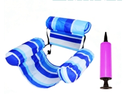 Boia inflável AQUAFORGE, dobrável, dupla função, com encosto, espreguiçadeira, brinquedo inflável para piscinas e praias