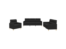 Sofa Set, Sofa Sets Vidaxl Preto Tecido (n/a)