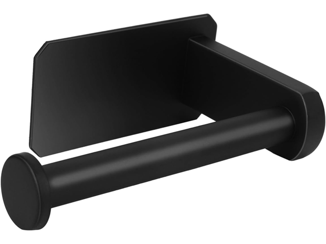 Suporte Para Papel Higiênico De Banheiro, Suporte Para Papel Higiênico, Montagem Autoadesiva Na Parede, Preto, Aço
