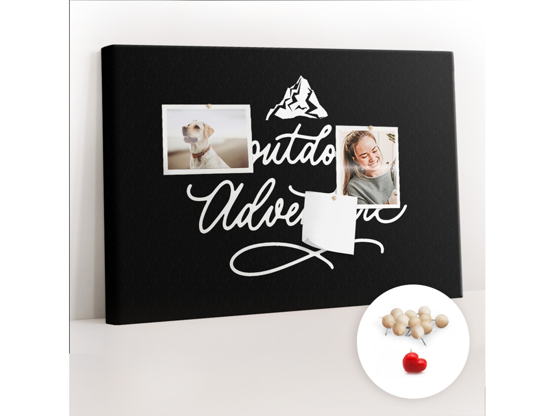 Quadro De Cortiça Com Impressão Citação De Viagem Para A Sala De Estar Espelharte (60x40 Cm)