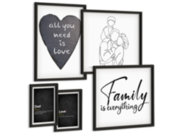 Conjunto De Pinturas Valores Familiares Amor Proximidade Espelharte (5 Peças)