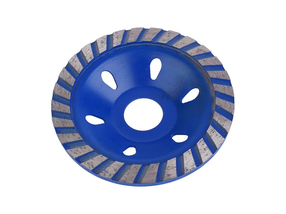 Disco De Roda De Taça De Esmerilado De Diamante De 4" Azul Para Concreto, Pedra E Alvenaria