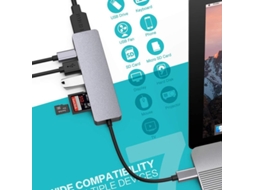 Hub Usb C Levin 7 Em 1 Tipo C Com Power Delivery De 100 W, Entrada Usb C 4k Uhd Aquaforge