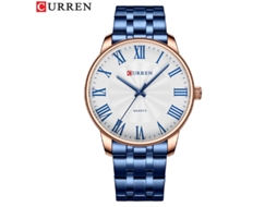 Relógio de Quartzo MDUG Casual com Grande Mostrador, Números Romanos, Pulseira de Aço e Design Minimalista (cinza Azul)