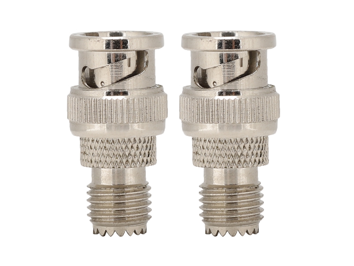 2 Adaptadores BNC UHF para Jk em Latão Niquelado CHABERLU