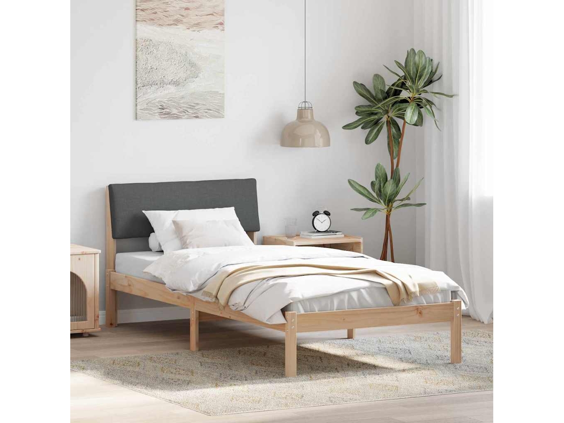 Vidaxl Estrutura Da Cama Castanho E Cinzento-escuro 90 X 190 Cm