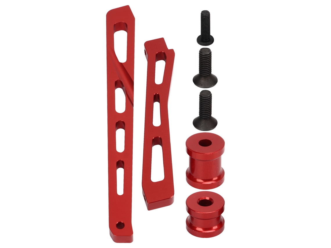 Soporte De Chasis Delantero Y Trasero De Aleación De Aluminio Para Coche Rc Arrma 1/7 1/8 Rojo