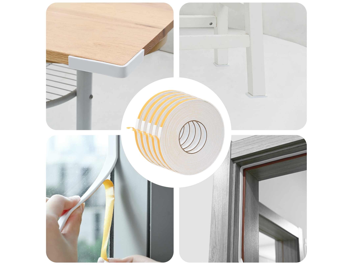 Vidaxl Fita De Espuma Autoadesiva 5 Unid. Branco 10mm X 10m Espuma Cr