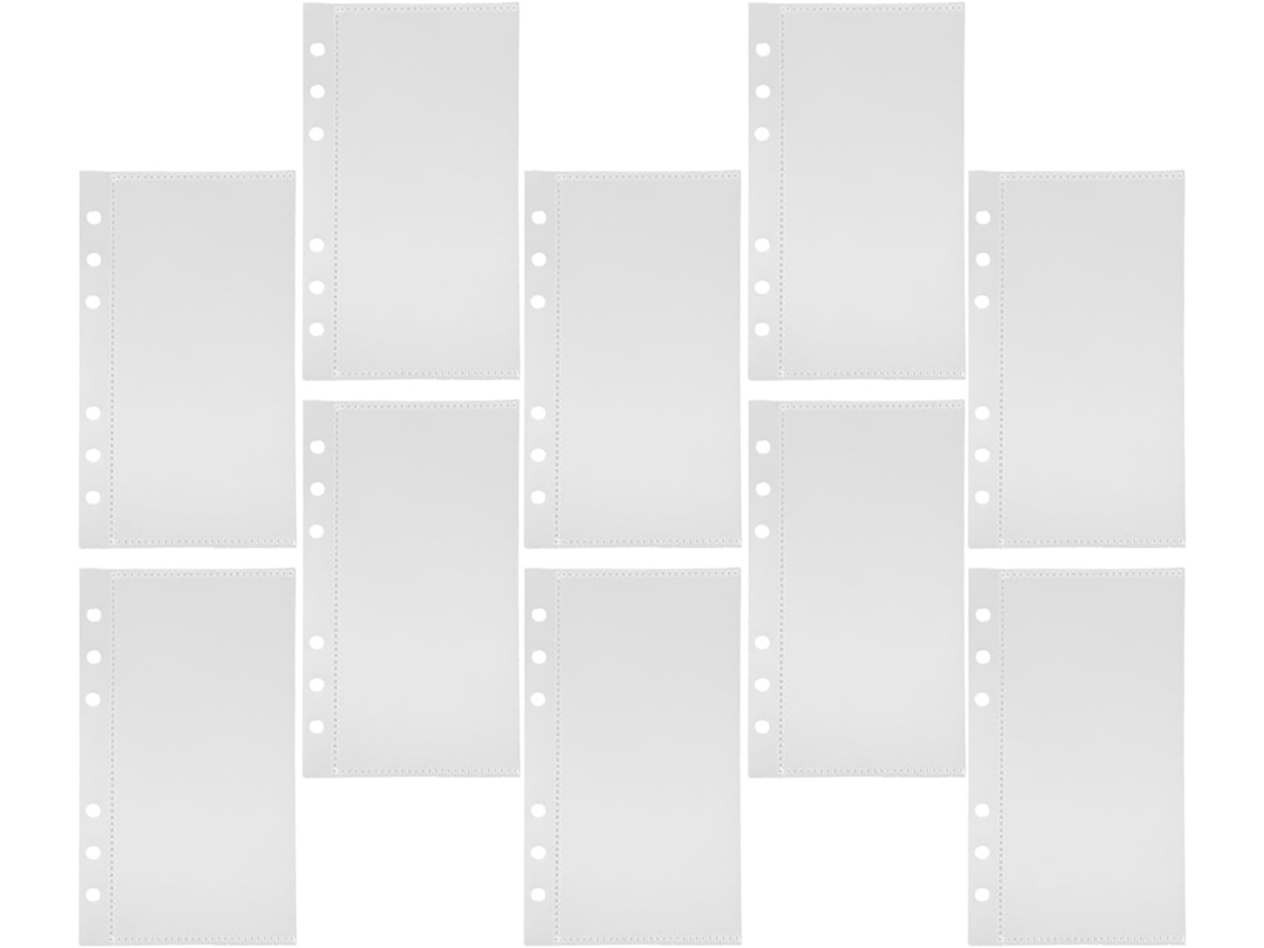 Pastas Plásticas Transparentes Totority Tamanho A6, Com 6 Argolas, Pacote Com 10 Unidades Para Organização De Documentos