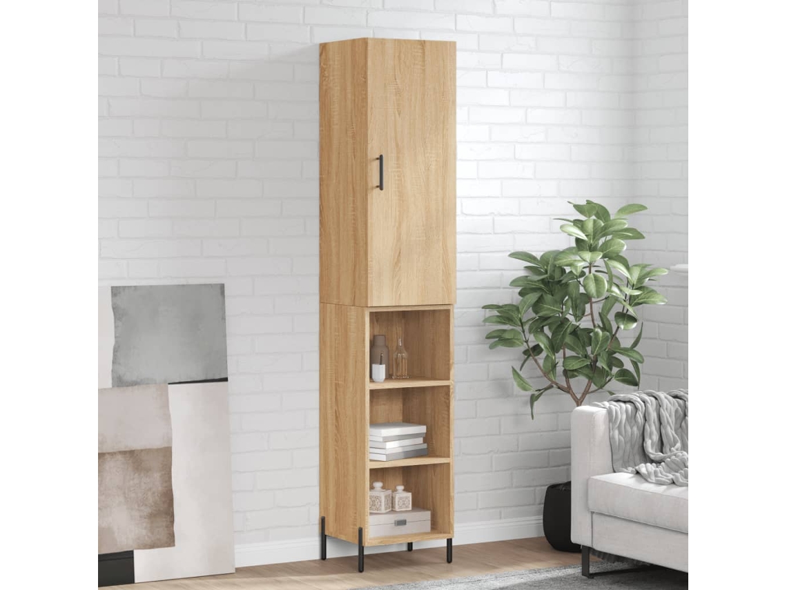 Vidaxl Armário Alto 34,5x34x180 Cm Madeira Processada Carvalho Sonoma