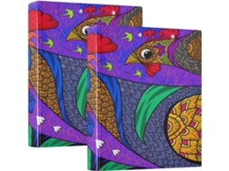 Conjunto de 2 Pastas Três Argolas, 2,5 Cm com Prancheta Capa Dura Galo Brinqu (aproximadamente 1/2 Polegada)