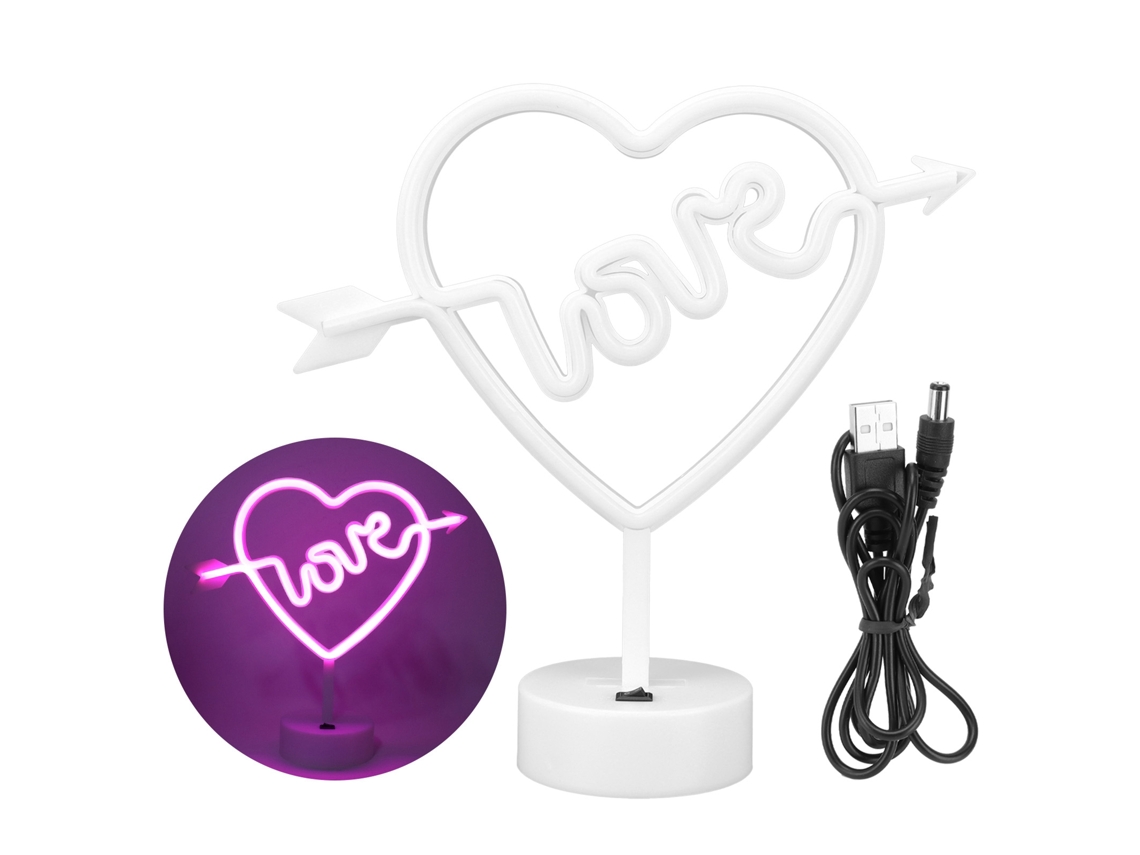2026 luz Neon em Forma de Coração Lâmpada Noturna para Casamento Festa Quartos de Crianças Sala Usb/bateria Led Decorativa