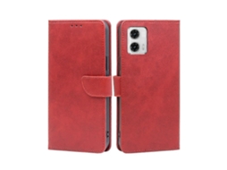 Capa De Celular Motorola Moto G73 5g Em Couro Texturizado Com Fivela E Aba.