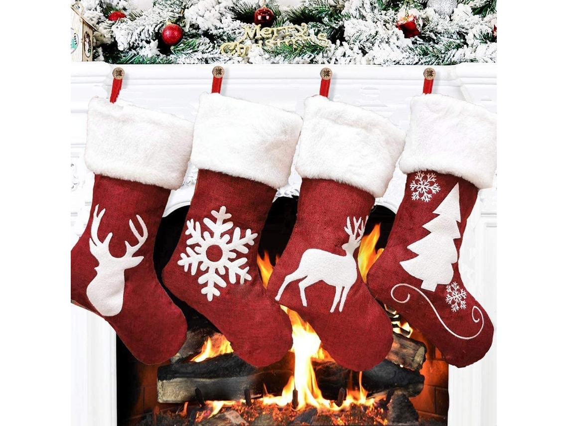 Meias De Natal Personalizadas Com Nomes Bordados Personalizados*