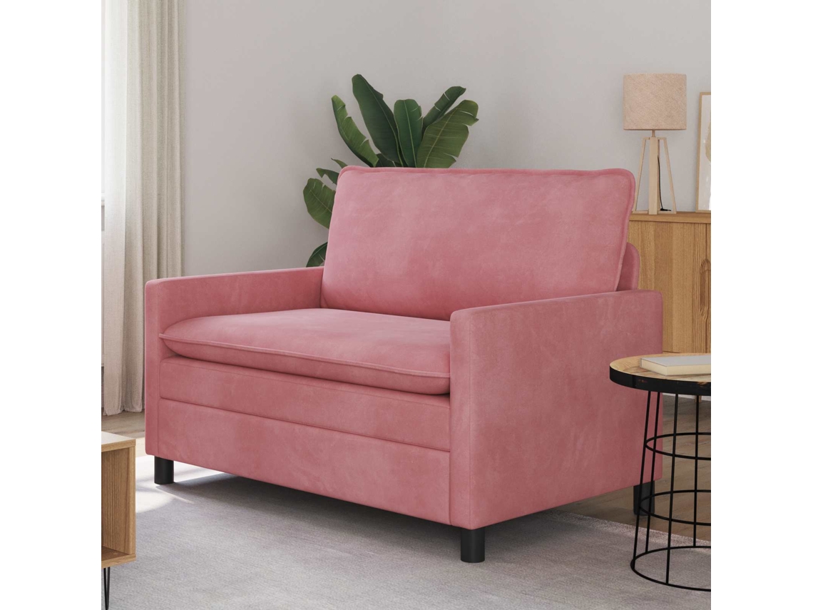 Vidaxl Sofá Rosa 126 X 81 X 87,5 Cm Veludo