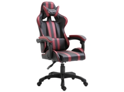 Vidaxl Cadeira De Gaming Couro Artificial Vermelho Tinto