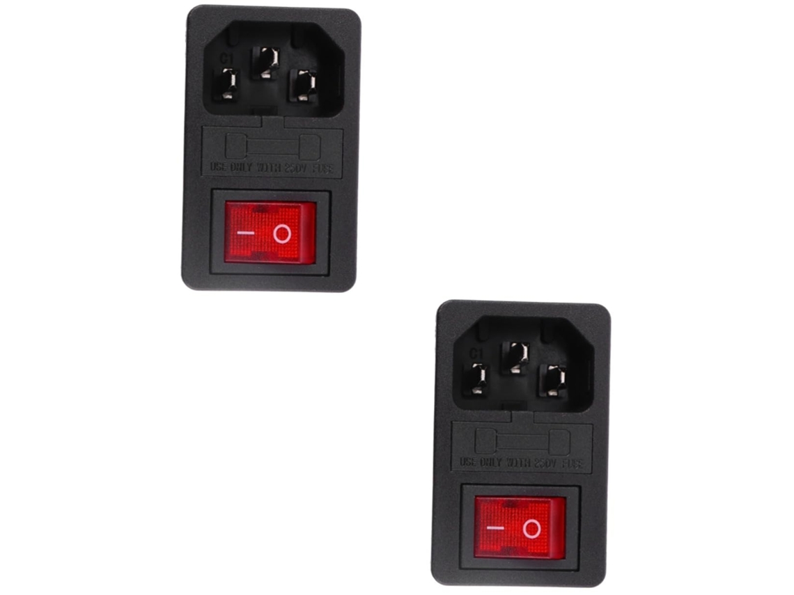 Pinos Elétricos De 2 Peças Com Interruptor Basculante E Luz Indicadora