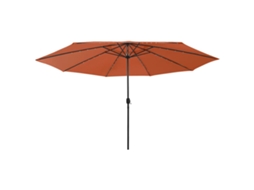 Vidaxl Guarda-sol De Jardim Com Luzes Led 400 Cm Terracota