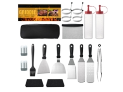 Lurelia Kit De Churrasco 14 Peças Aço Inoxidável Estojo Portátil Campismo