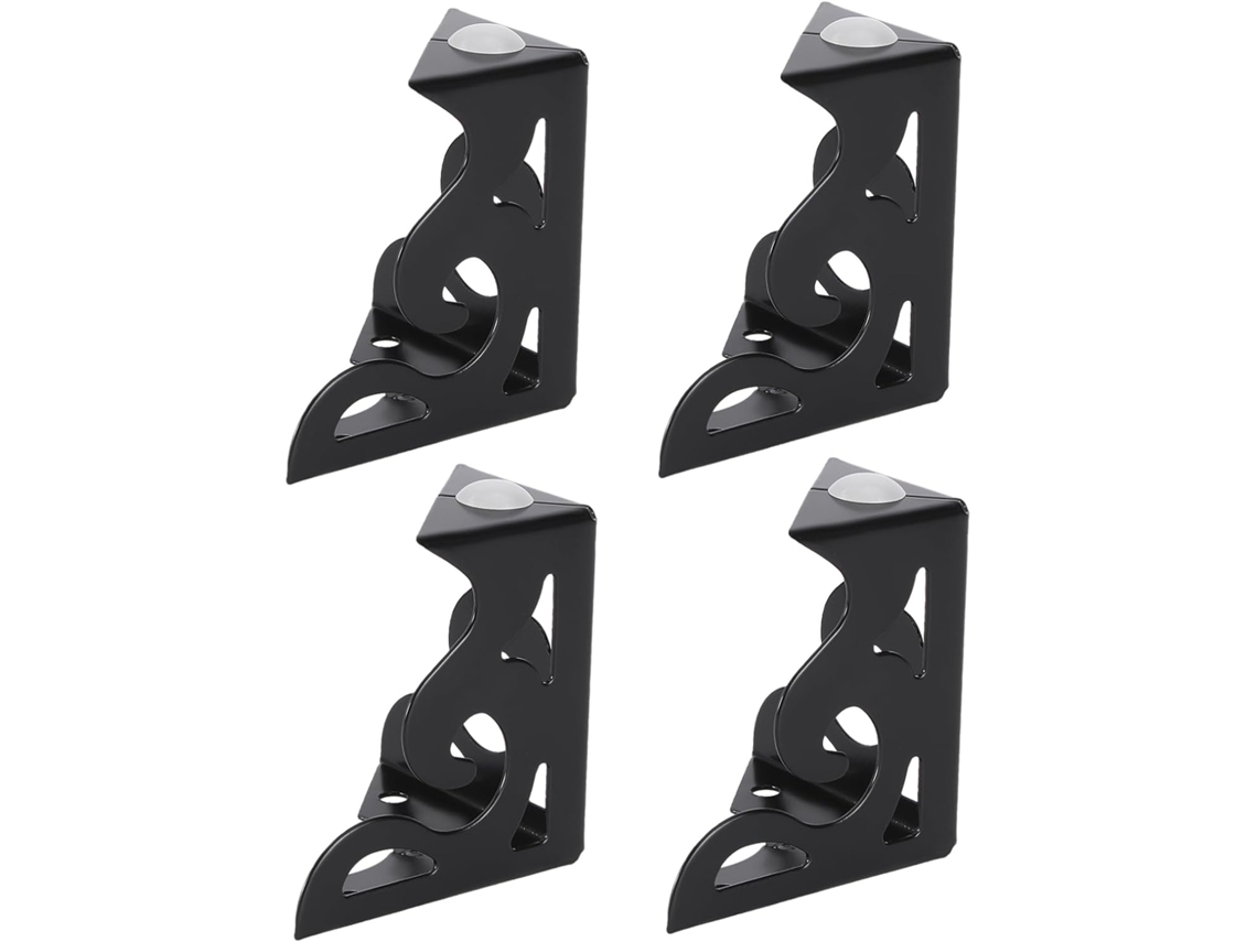 Conjunto De 4 Pés Mesa Centro Popetpop Estilo Vazado Com Design Floral Preto Para Sofás