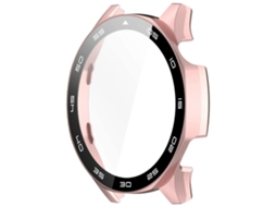 Capa De Precisão Para Smartwatch Com Vidro Integrado E Padrão De Escala, Proteção Total Contra Impactos, Compatível Com Watch Gt5, Cor Prata.