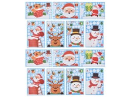 14pcs Adesivos Janela Flocos Neve Rena Elfo Decorativos S/MARCA