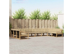 Vidaxl Conjunto De Sofás Para Exterior 10 Pcs Branco E Bege