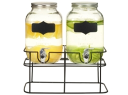 Vidaxl Dispensadores De Bebidas 2 Pcs Com Suporte 2 X 4 L Vidro