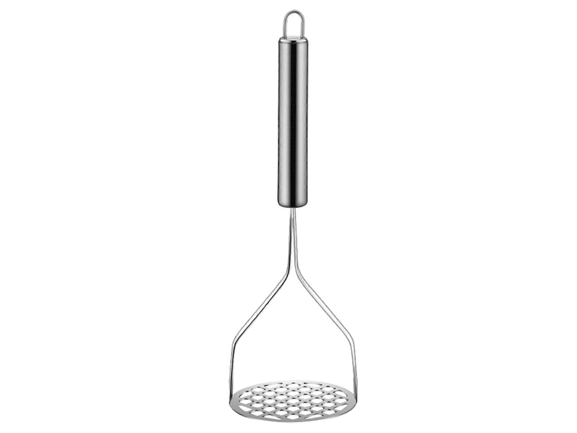 Amassador De Batatas Em Aço Inoxidável Com Cabo Ergonômico Antiderrapante Para Amassar Legumes E Frutas Suavemente. Ref: 5964