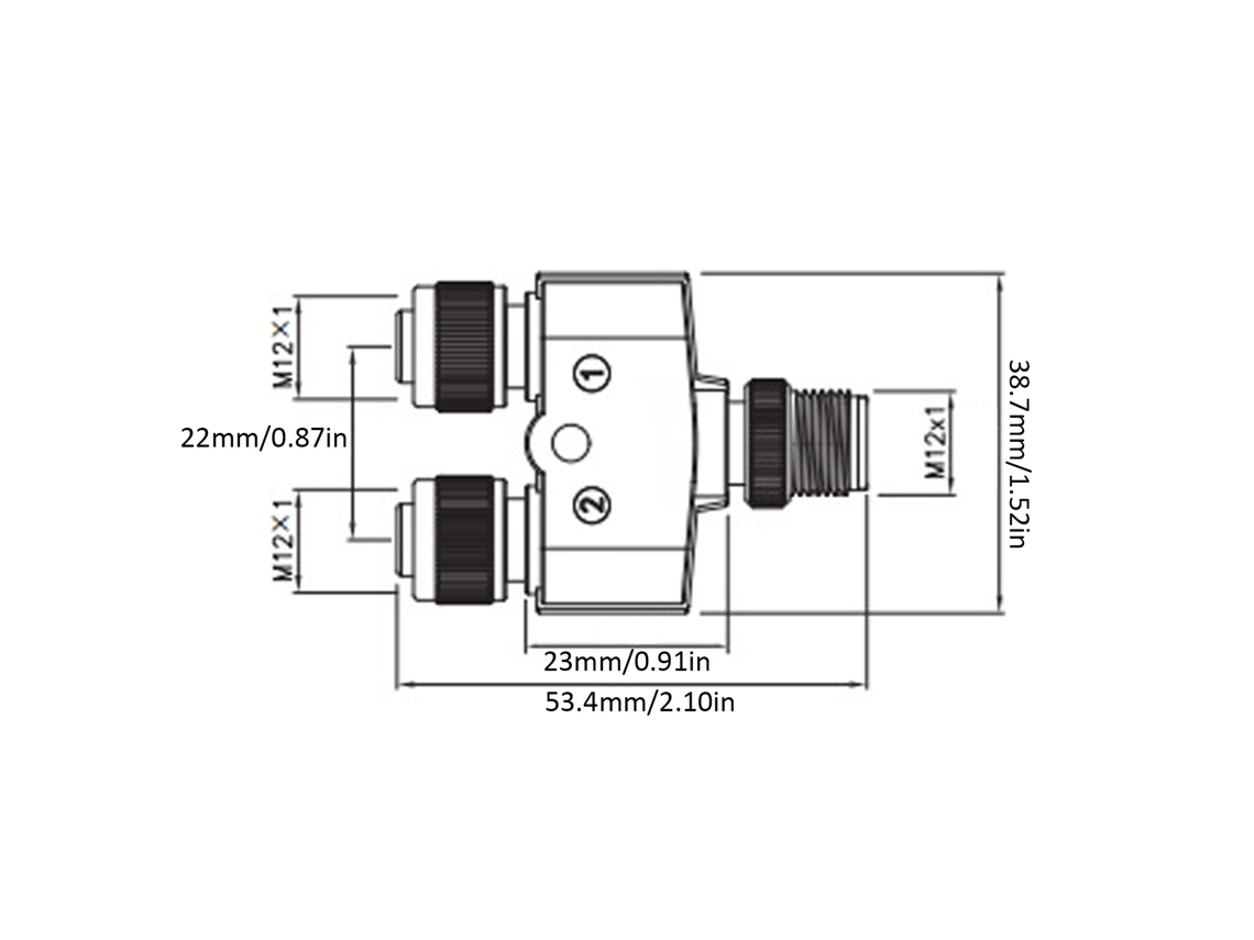 Laxiscreed Conector Y M12 Impermeável E Resistente Ao Fogo Para Aviação