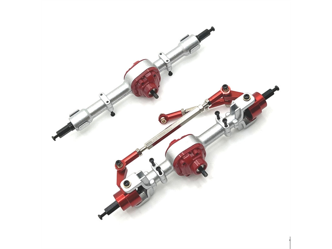 Prateado 2pcs Conjunto Eixo Dianteiro Traseiro Metal Reforçado Mnrc Mn82 Mn78 Mn168 Mn80 Toyota Land Cruiser Lc79 1/12 Carros Rc Peças Reposição MDUG