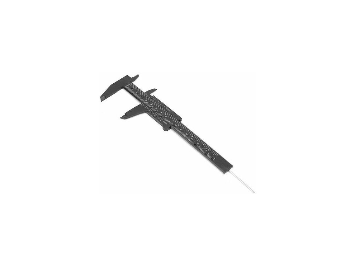 Paquímetro Vernier, 150 Mm Mini Com Mostrador Duplo Em Plástico (preto), Pacote Com 1 Unidade
