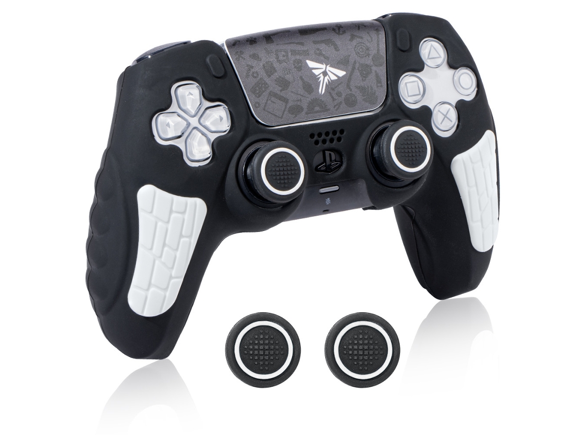 Capa Controle De Para Ps5, Capa De Silicone Antiderrapante Com Capas Para Joystick E Adesivos (preta) Cuich