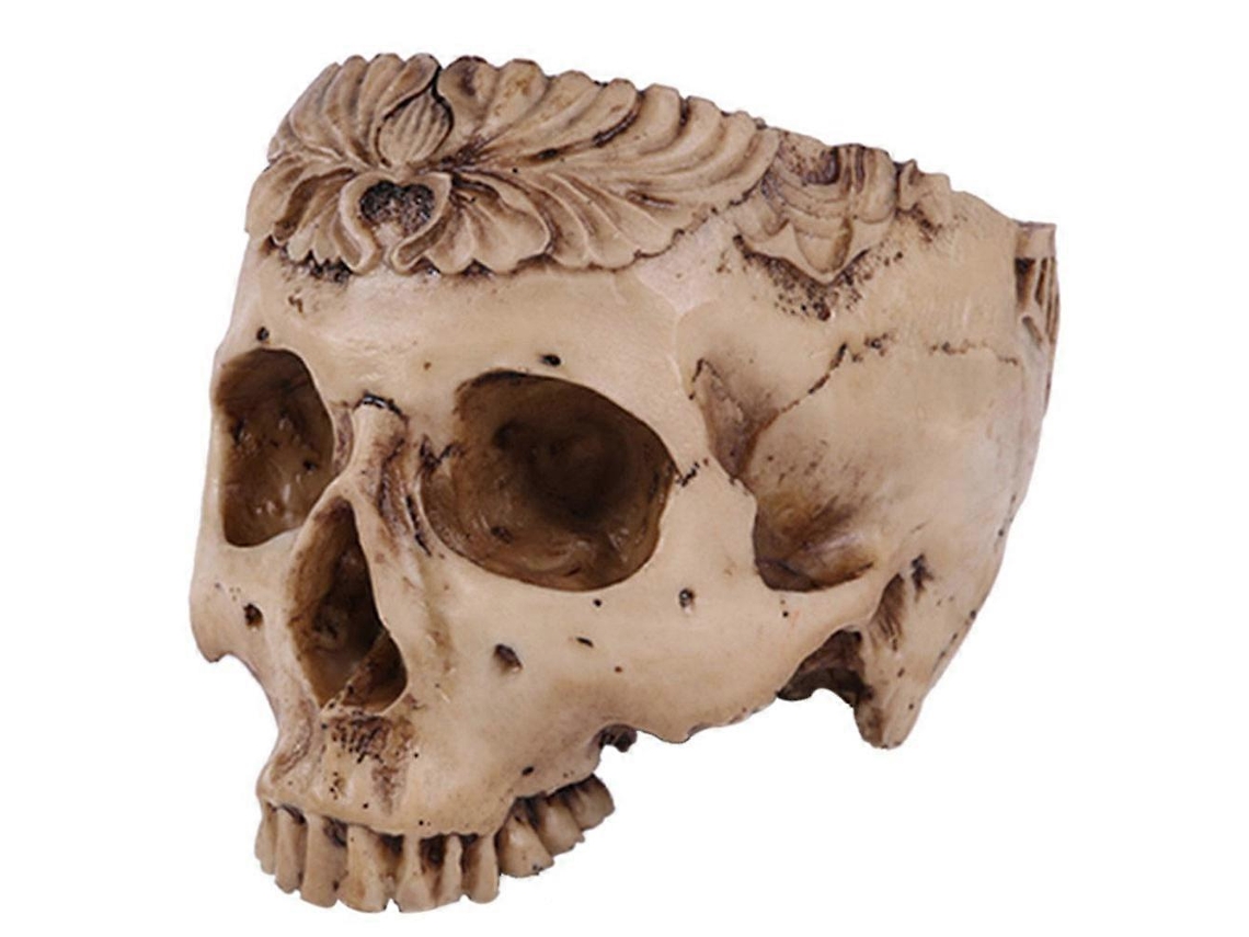 Cabeça de caverna humana, vaso de flores, plantador, recipiente de caverna, réplica de resina, acessório de Halloween, decoração de bar em casa Slowmoose