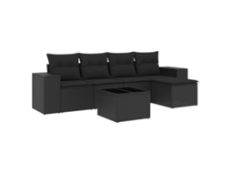 Garden Sofa Set, Garden Sofa Sets Vidaxl Preto Rattan / Vime (n/a)