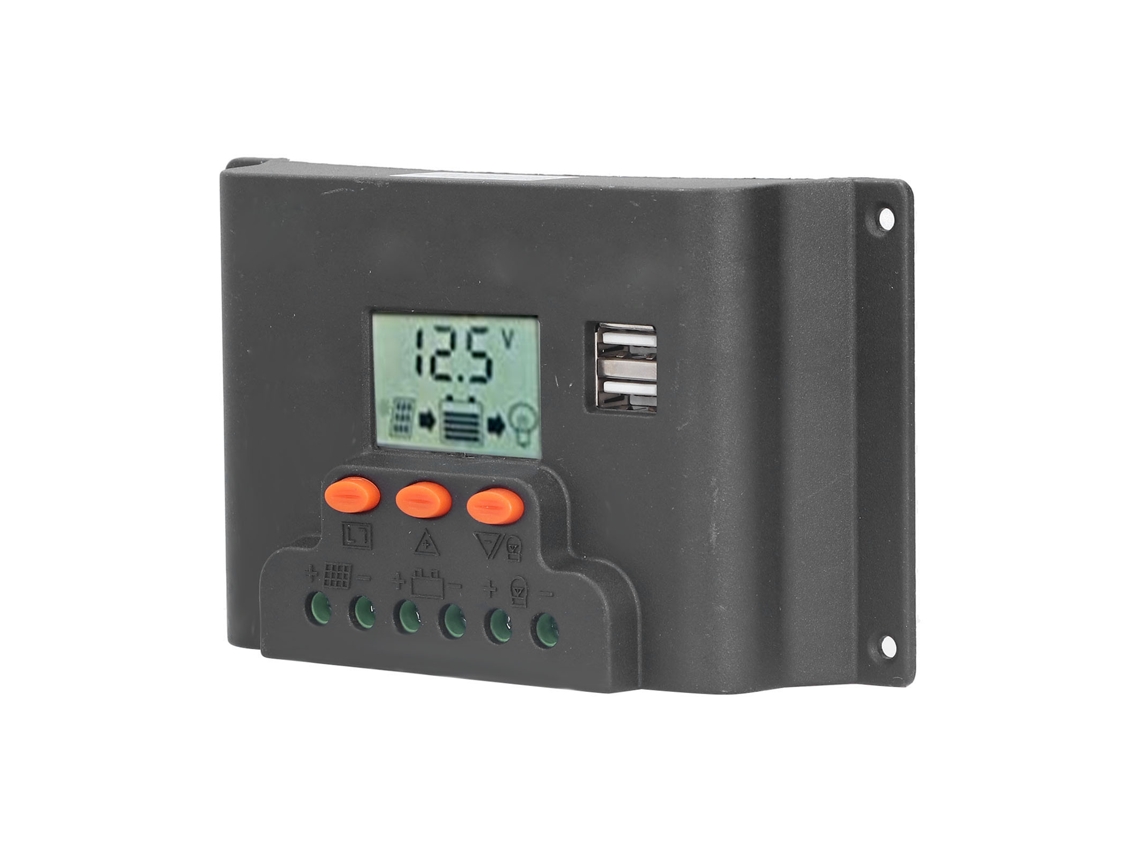 Controlador Solar Pwm Lcd 12/24v 20a Com Usb